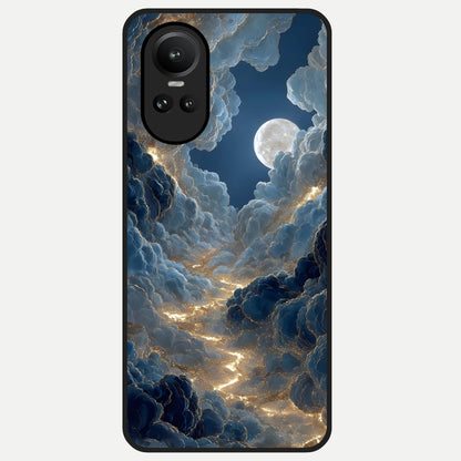  Celestial Cloud Road Glass Case For Oppo Reno 10 back cover – full design glossy printed glass finish