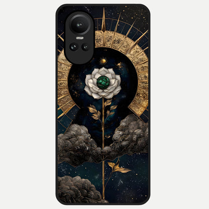  Celestial Lotus Morang Glass Case For Oppo Reno 10 back cover – full design glossy printed glass finish
