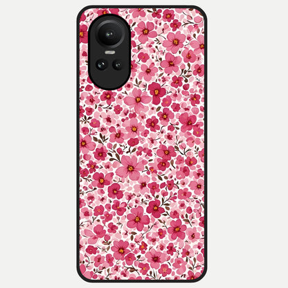  Cherry Blossom Charm Glass Case For Oppo Reno 10 back cover – full design glossy printed glass finish