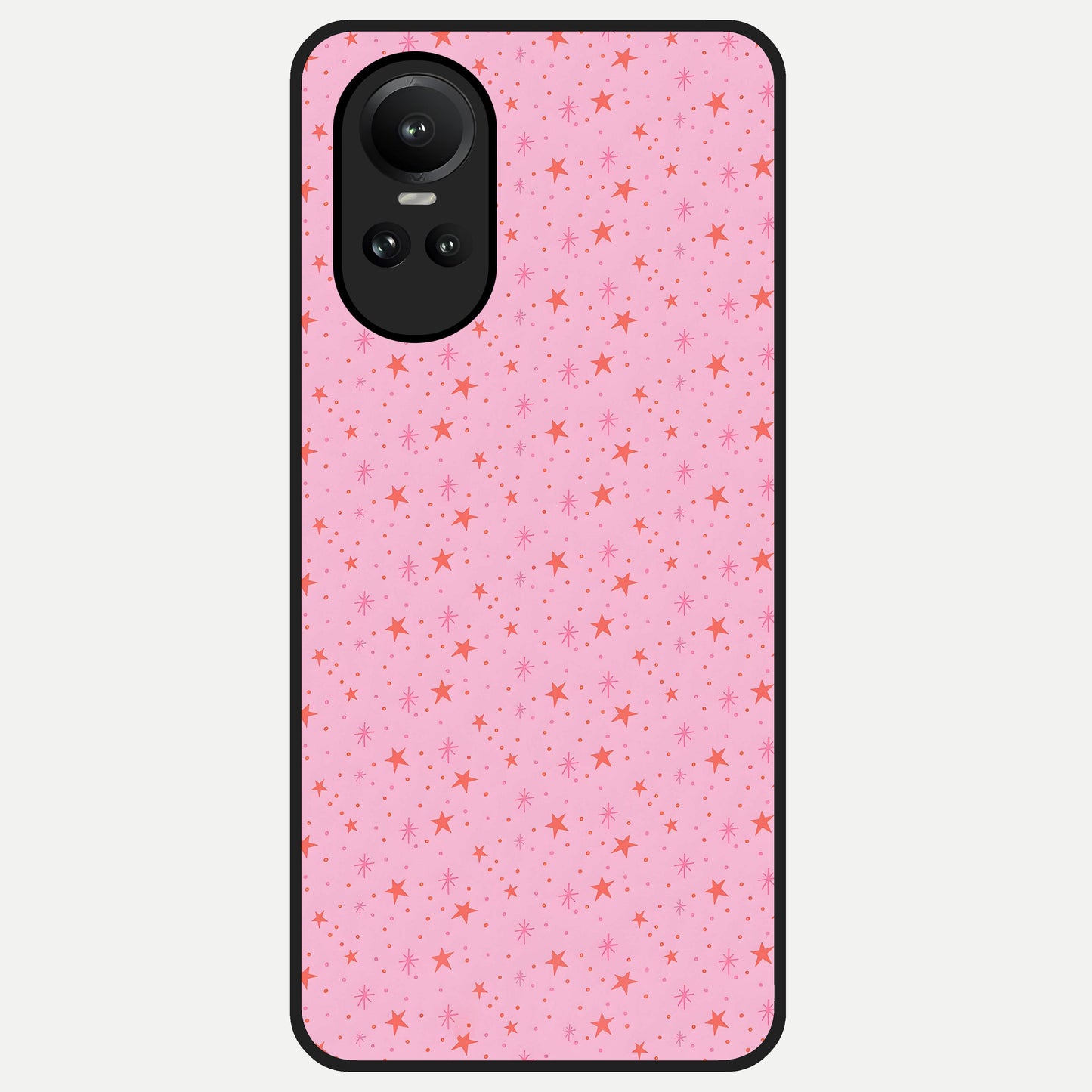  Cosmic Pink Sparkle Glass Case For Oppo Reno 10 back cover – full design glossy printed glass finish