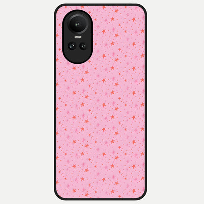 Cosmic Pink Sparkle Glass Case For Oppo Reno 10 back cover – full design glossy printed glass finish