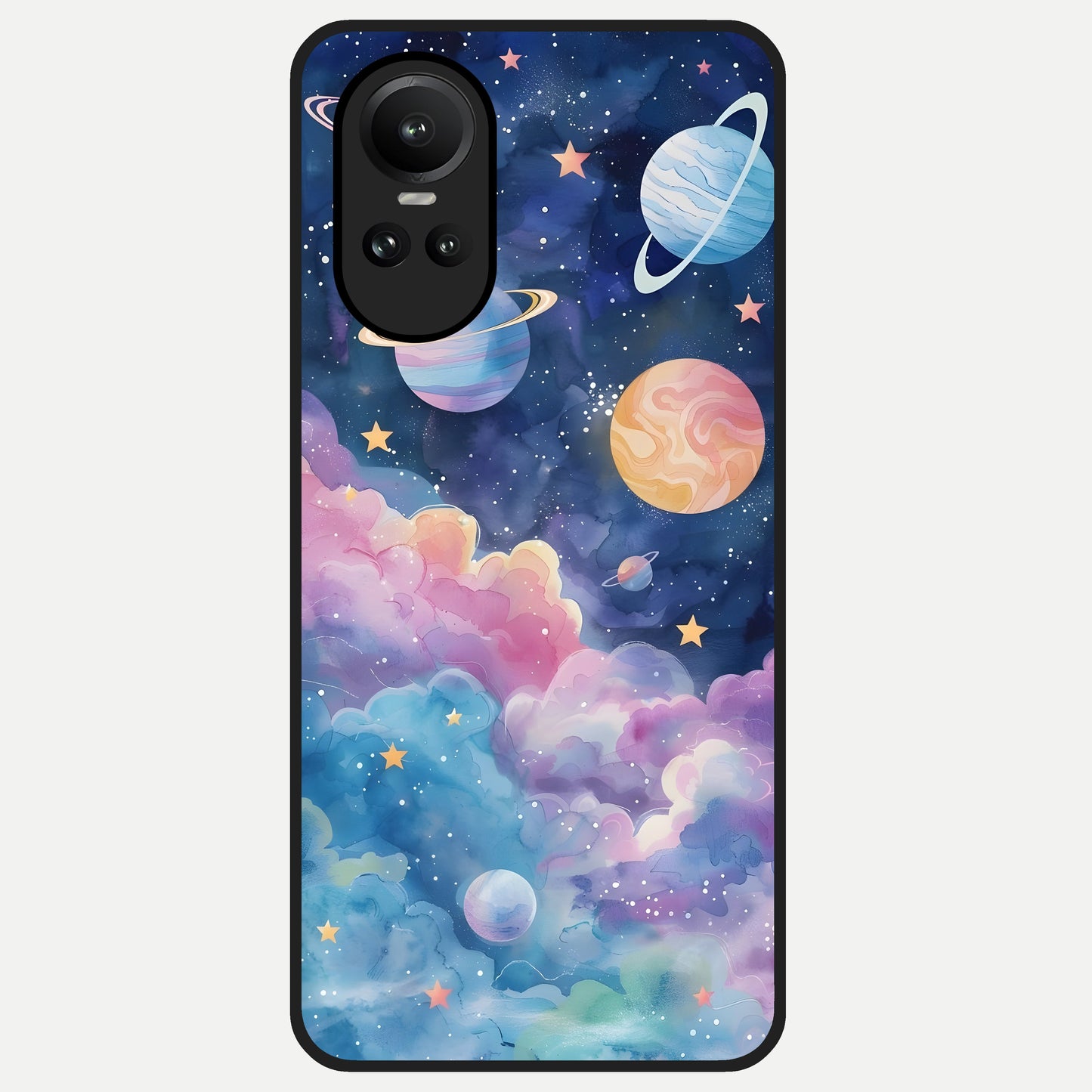  Cosmic Planet Dreams Glass Case For Oppo Reno 10 back cover – full design glossy printed glass finish