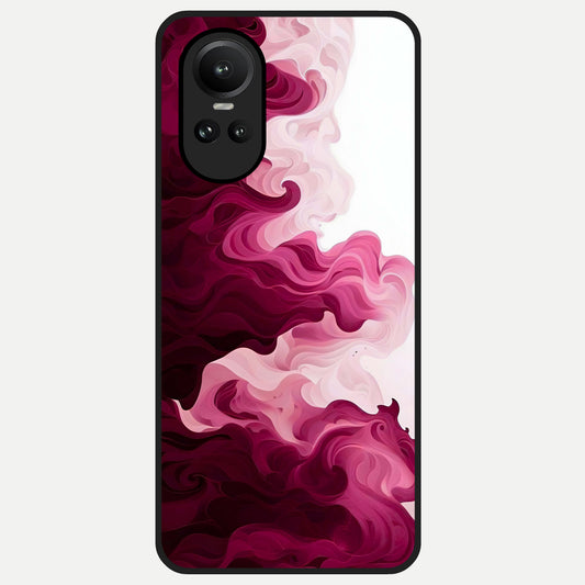  Crimson Wave Flow Glass Case For Oppo Reno 10 back cover – full design glossy printed glass finish