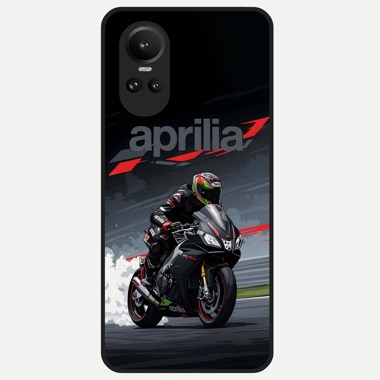  Dark Aprilla Glass Case For Oppo Reno 10 back cover – full design glossy printed glass finish