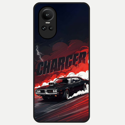  Dark Charger Fury Glass Case For Oppo Reno 10 back cover – full design glossy printed glass finish