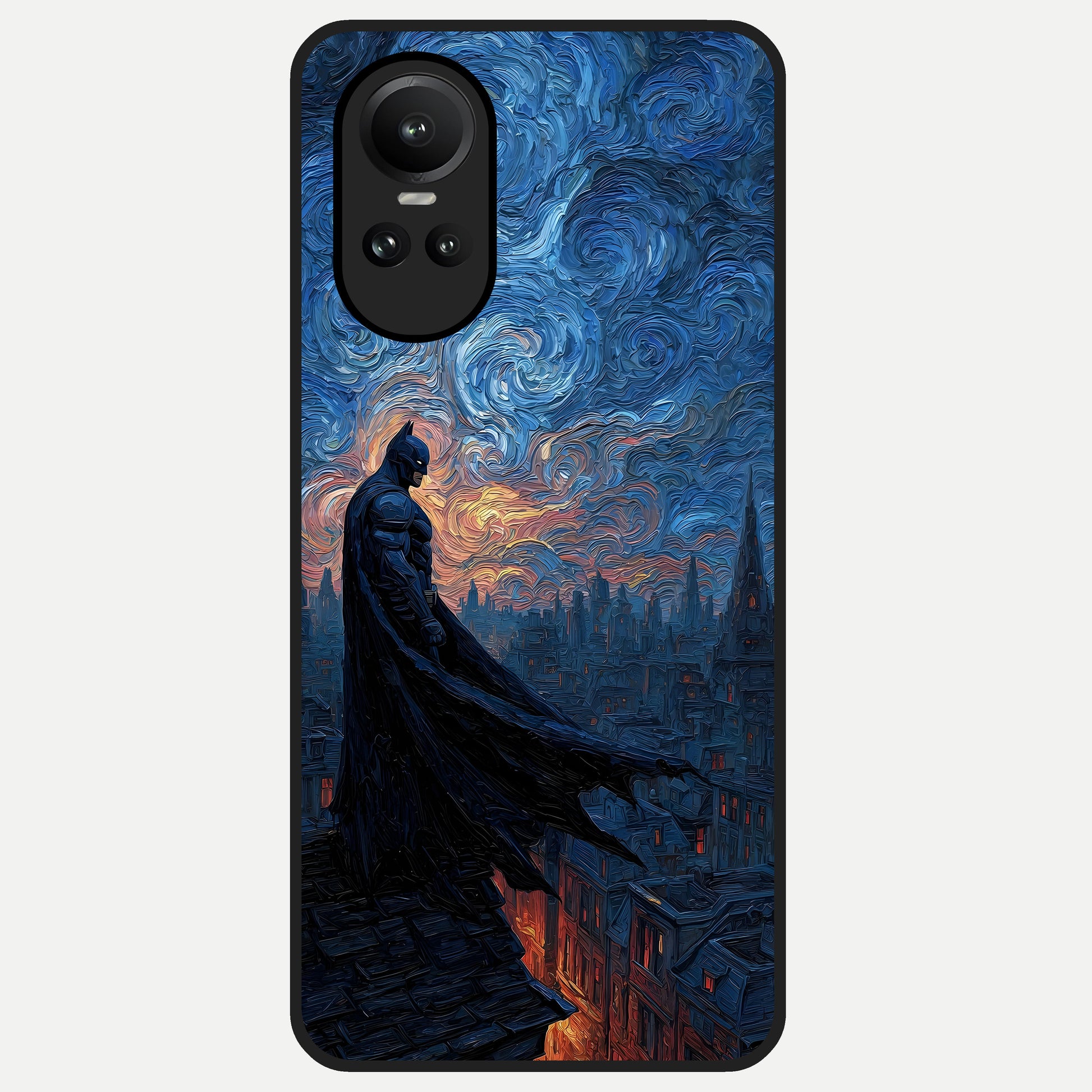  Dark Knight Dusk Glass Case For Oppo Reno 10 back cover – full design glossy printed glass finish