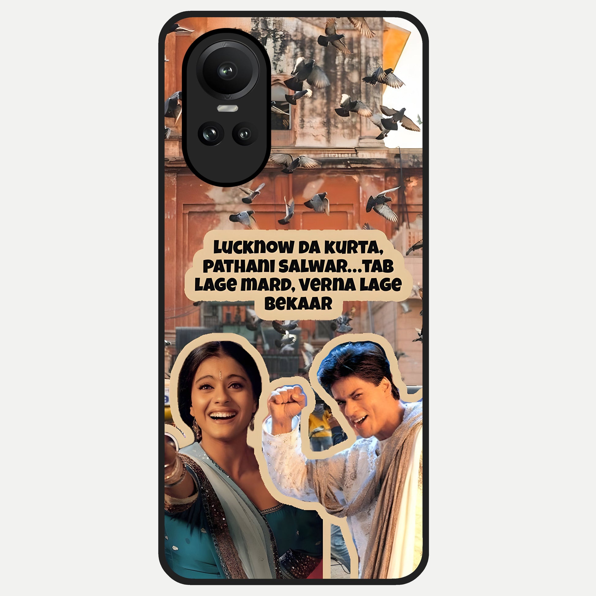  Desi Retro Vibes Glass Case For Oppo Reno 10 back cover – full design glossy printed glass finish