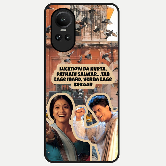  Desi Retro Vibes Glass Case For Oppo Reno 10 back cover – full design glossy printed glass finish