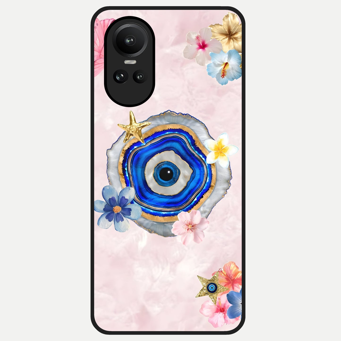  Divine Aura Bloom Glass Case For Oppo Reno 10 back cover – full design glossy printed glass finish
