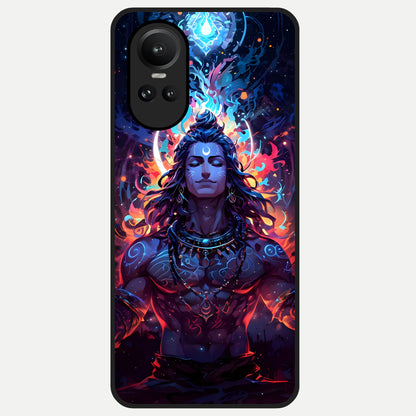  Divine Fire Shiv Glass Case For Oppo Reno 10 back cover – full design glossy printed glass finish