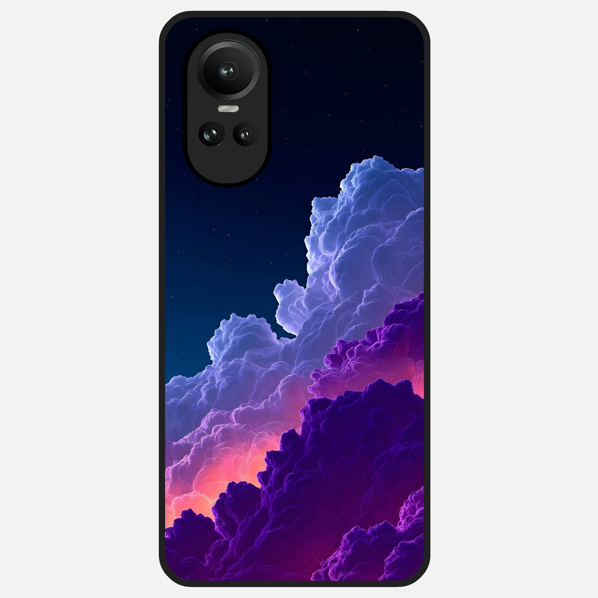  Dreamy Cloud Skies Glass Case For Oppo Reno 10 back cover – full design glossy printed glass finish