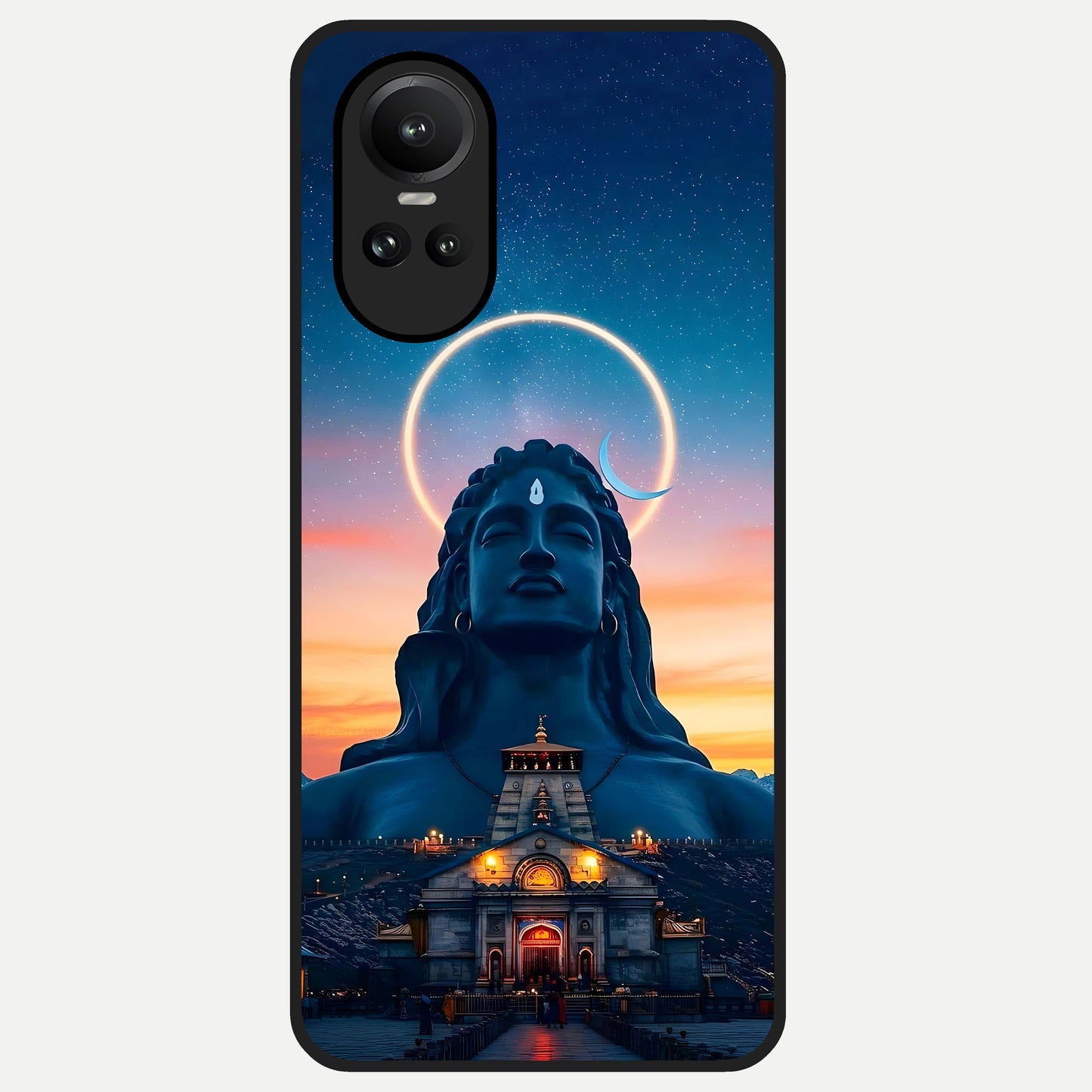  Eternal Shiva Aura Glass Case For Oppo Reno 10 back cover – full design glossy printed glass finish