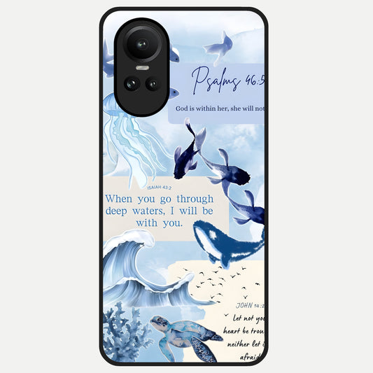  Faithful Ocean Promise Glass Case For Oppo Reno 10 back cover – full design glossy printed glass finish