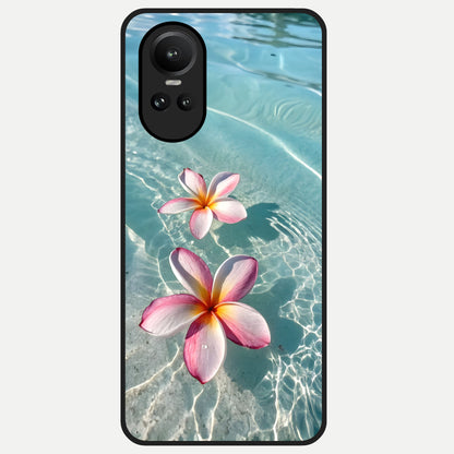  Floating Bloom Bliss Glass Case For Oppo Reno 10 back cover – full design glossy printed glass finish