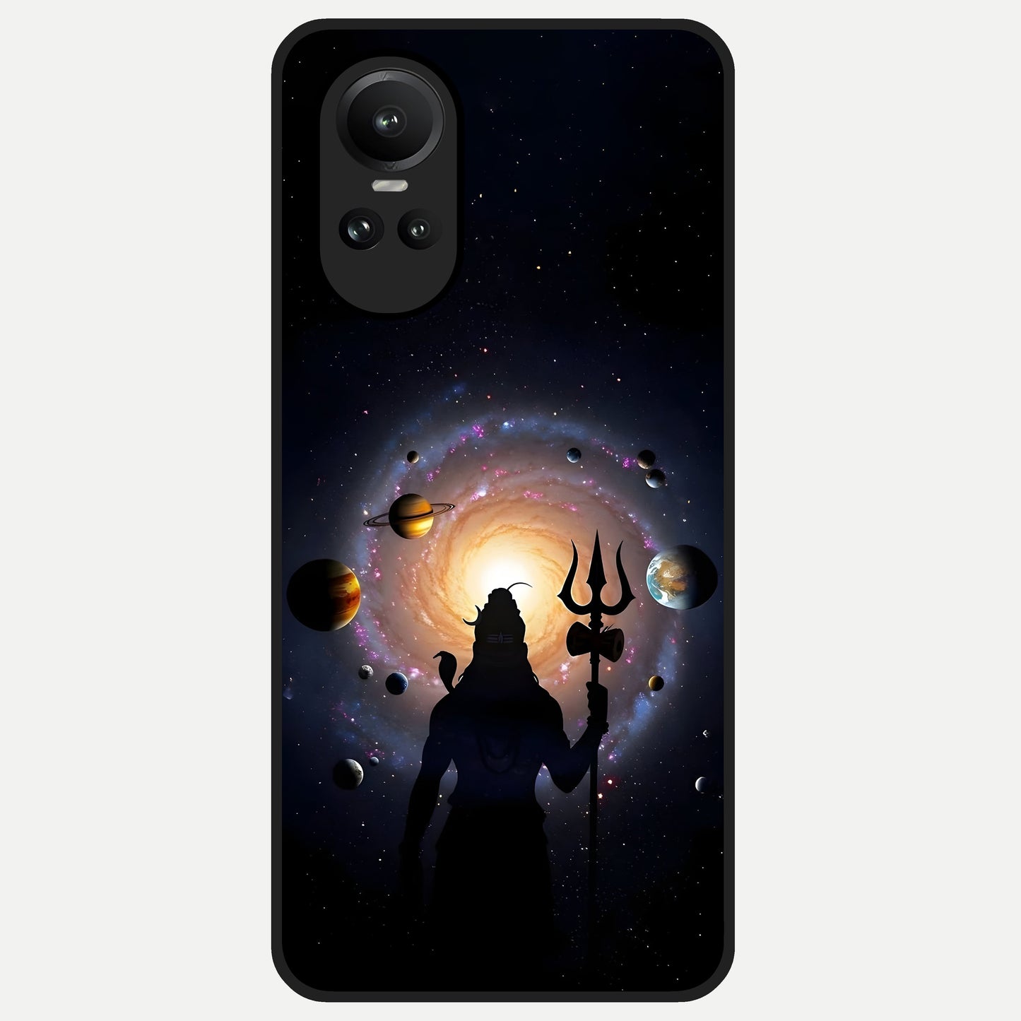  Galactic Shiva Vision Glass Case For Oppo Reno 10 back cover – full design glossy printed glass finish