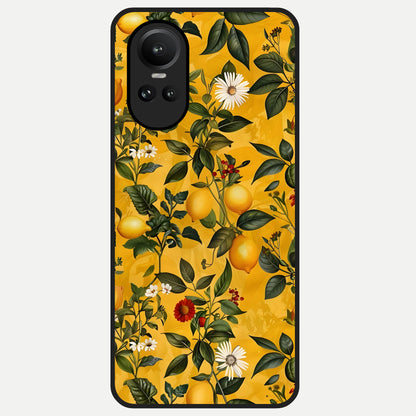  Golden Lemon Field Glass Case For Oppo Reno 10 back cover – full design glossy printed glass finish
