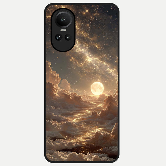  Golden Sky Dream Glass Case For Oppo Reno 10 back cover – full design glossy printed glass finish