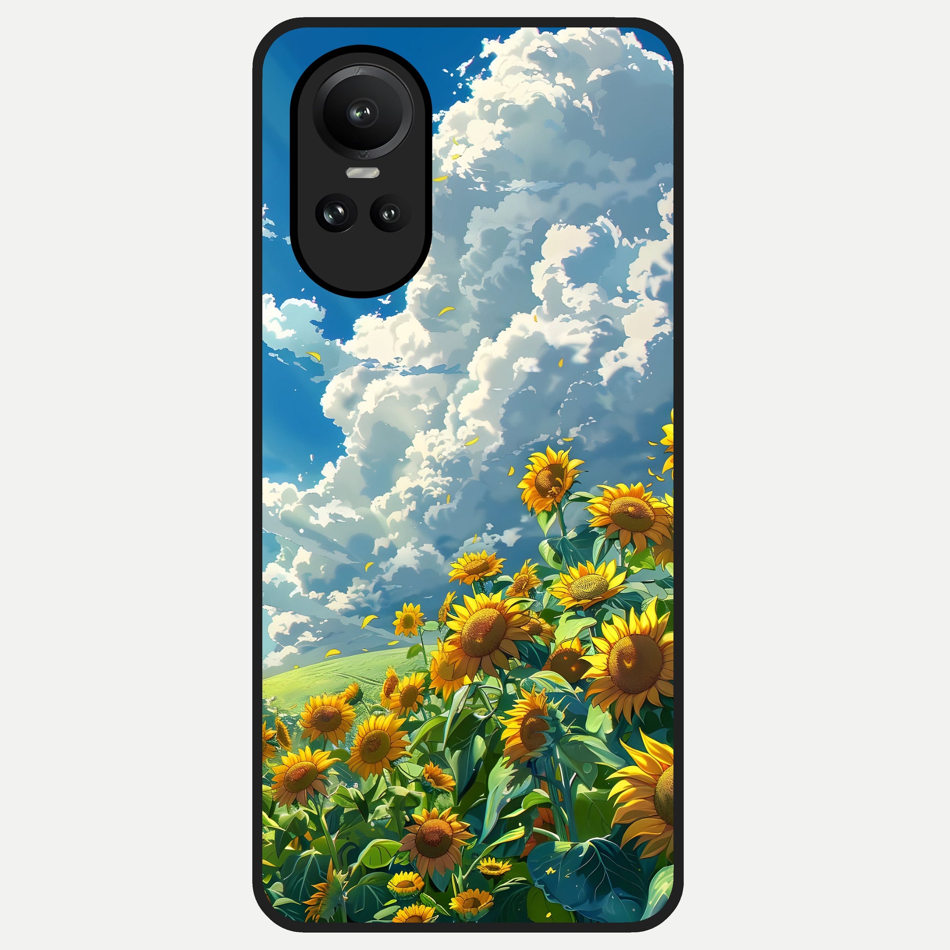  Golden Sun Glory Glass Case For Oppo Reno 10 back cover – full design glossy printed glass finish