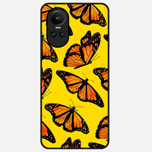  Golden Wing Flight Glass Case For Oppo Reno 10 back cover – full design glossy printed glass finish