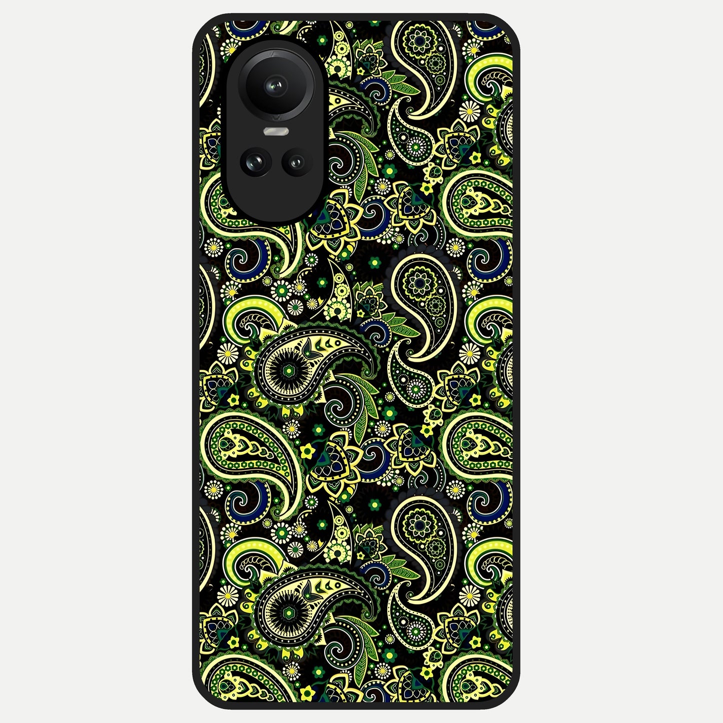  Green Lemon Glass Case For Oppo Reno 10 back cover – full design glossy printed glass finish
