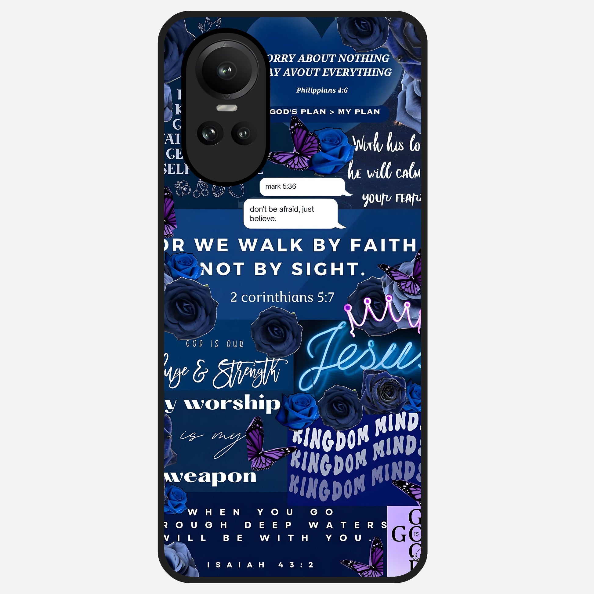  Kingdom Faith Glow Glass Case For Oppo Reno 10 back cover – full design glossy printed glass finish