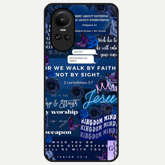  Kingdom Faith Glow Glass Case For Oppo Reno 10 back cover – full design glossy printed glass finish