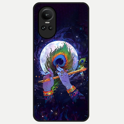  Krishna Hands Art Glass Case For Oppo Reno 10 back cover – full design glossy printed glass finish