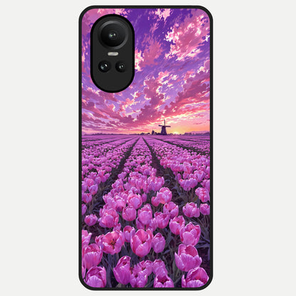  Lavender Dream Skies Glass Case For Oppo Reno 10 back cover – full design glossy printed glass finish