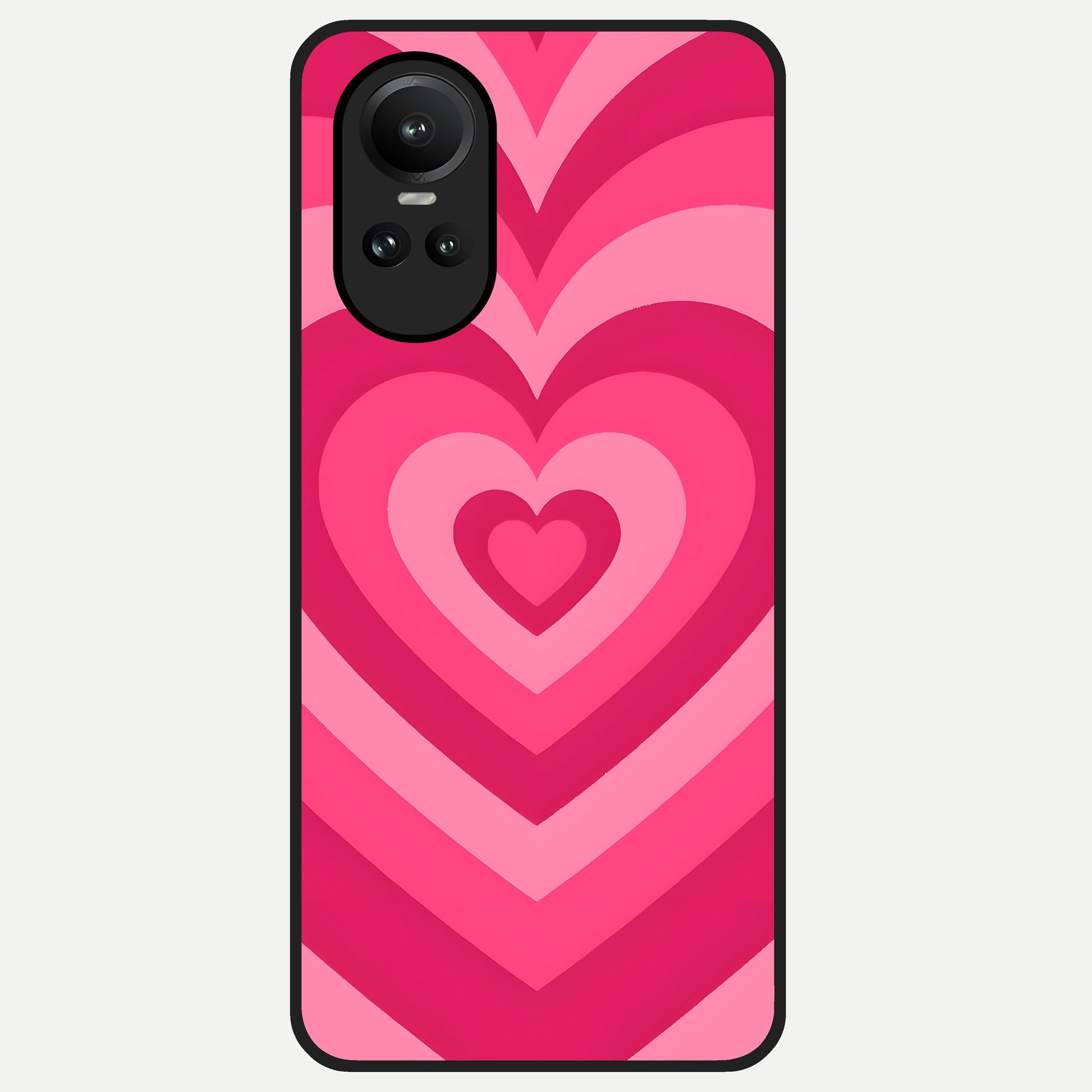  Layered Love Hearts Glass Case For Oppo Reno 10 back cover – full design glossy printed glass finish