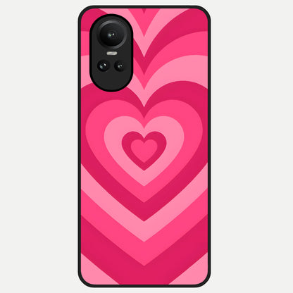  Layered Love Hearts Glass Case For Oppo Reno 10 back cover – full design glossy printed glass finish