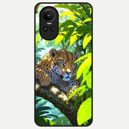  Leopard in Jungle Glass Case For Oppo Reno 10 back cover – full design glossy printed glass finish