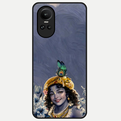  Lord Krishna Glass Case For Oppo Reno 10 back cover – full design glossy printed glass finish