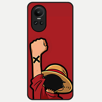  Luffy X Spirit Glass Case For Oppo Reno 10 back cover – full design glossy printed glass finish