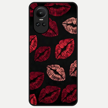  Midnight Kiss Love Glass Case For Oppo Reno 10 back cover – full design glossy printed glass finish