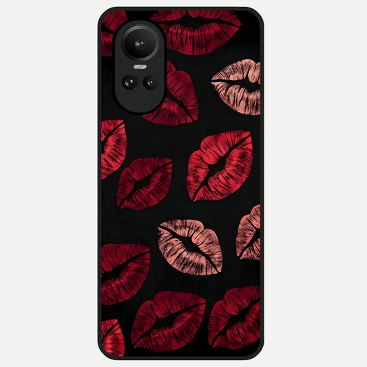 Midnight Kiss Love Glass Case For Oppo Reno 10 back cover – full design glossy printed glass finish