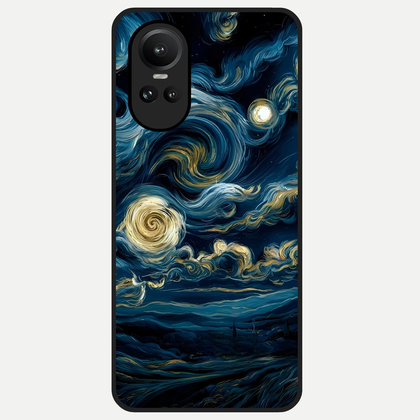  Midnight Sky Whirl Glass Case For Oppo Reno 10 back cover – full design glossy printed glass finish