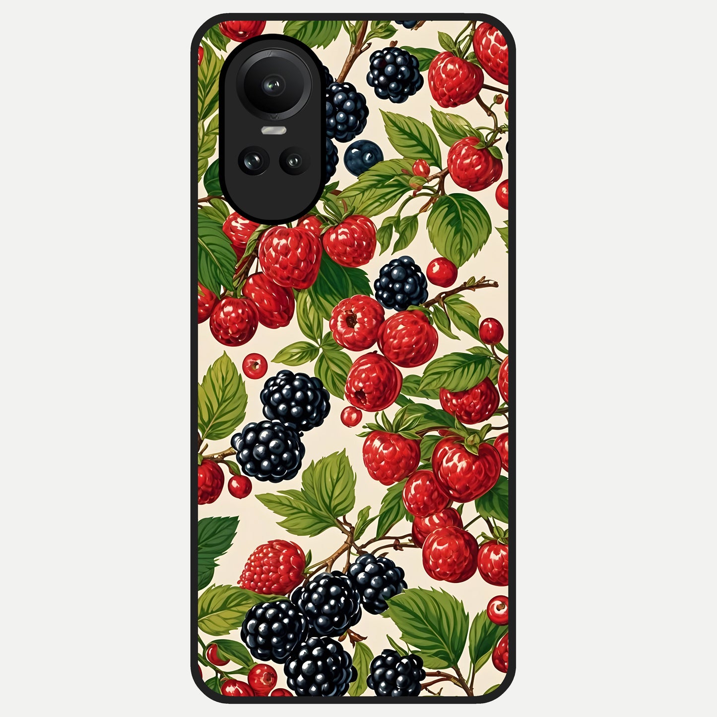  Mixed Berry Collage Glass Case For Oppo Reno 10 back cover – full design glossy printed glass finish