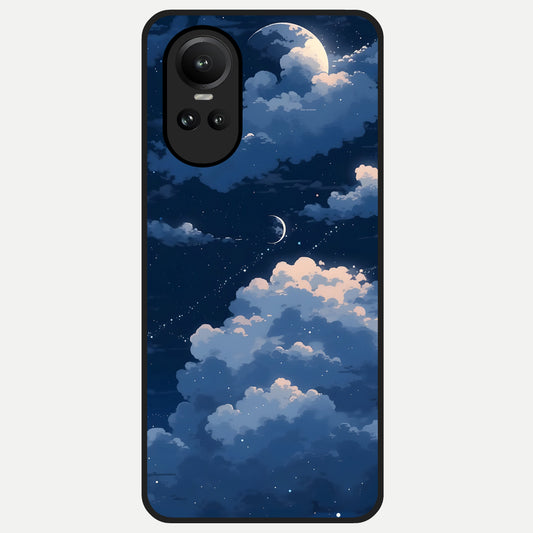  Moon Dream Haze Glass Case For Oppo Reno 10 back cover – full design glossy printed glass finish