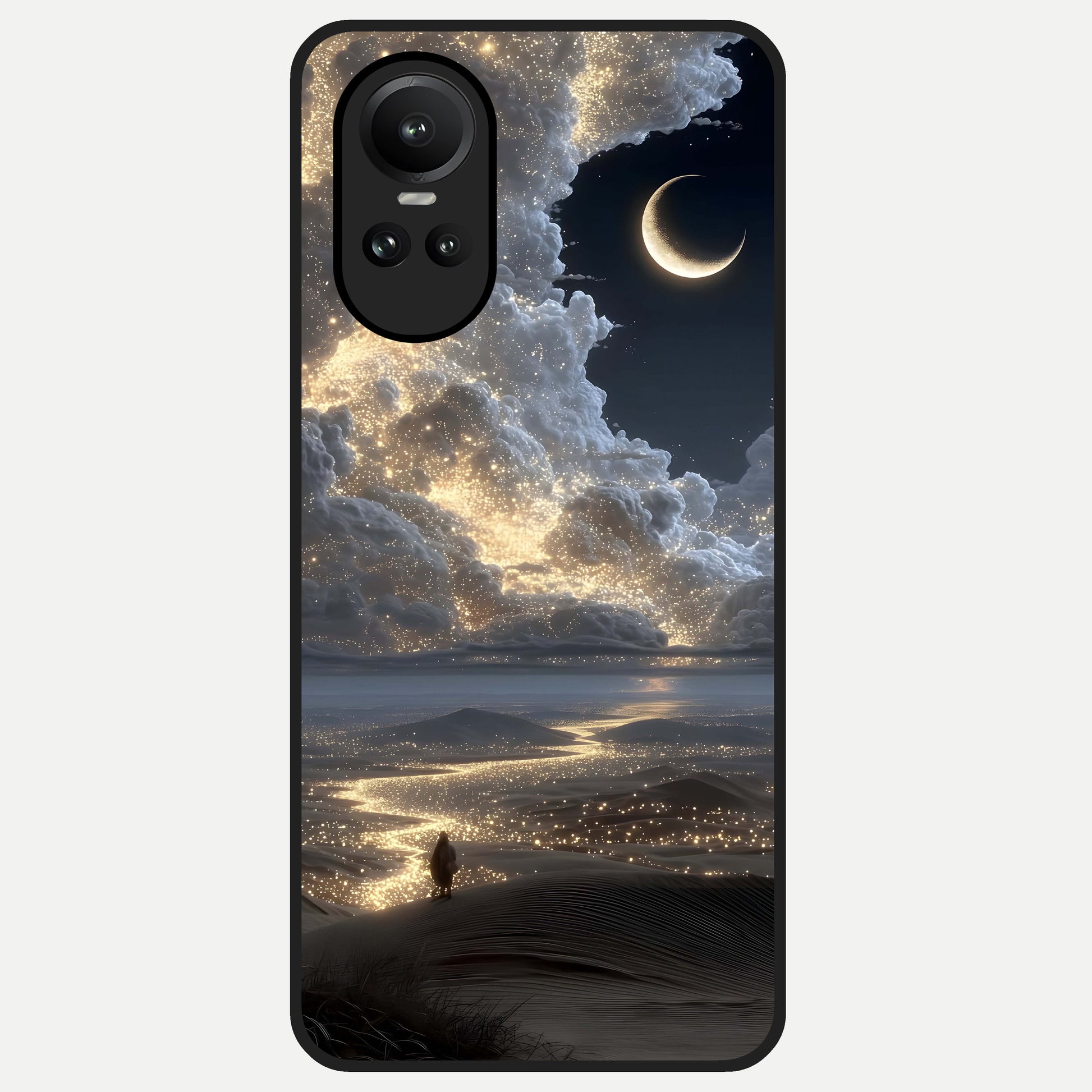  Moonlight Spark Path Glass Case For Oppo Reno 10 back cover – full design glossy printed glass finish