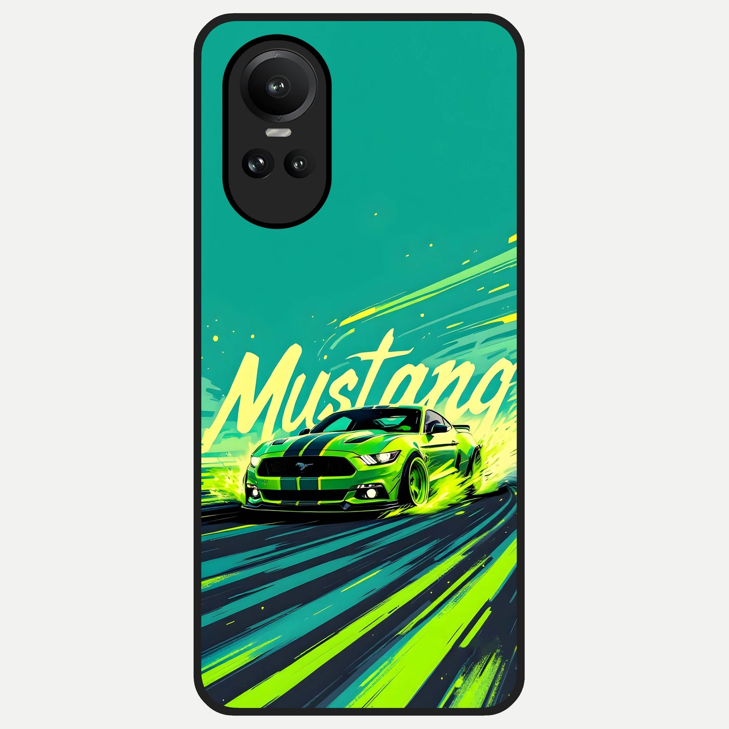  Mustang Bang Glass Case For Oppo Reno 10 back cover – full design glossy printed glass finish