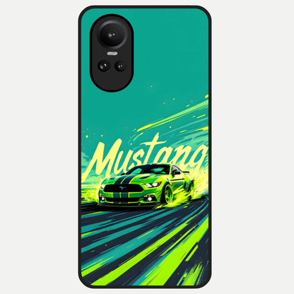 Mustang Bang Glass Case For Oppo Reno 10 back cover – full design glossy printed glass finish