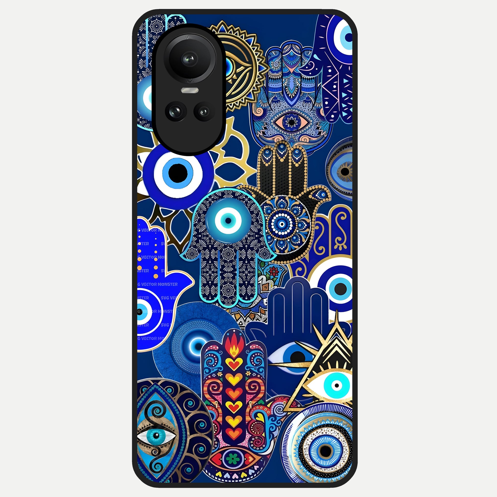  Mystic Palm Guard Glass Case For Oppo Reno 10 back cover – full design glossy printed glass finish