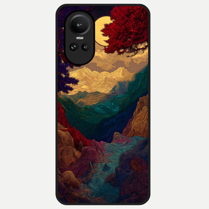  Mystic Valley Light Glass Case For Oppo Reno 10 back cover – full design glossy printed glass finish