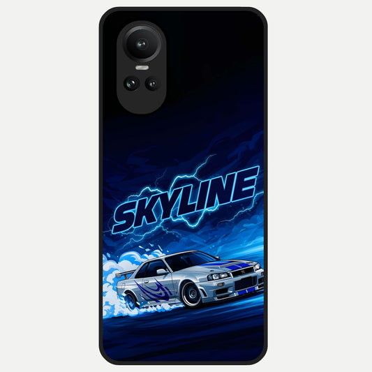  Neon Drift Beast Glass Case For Oppo Reno 10 back cover – full design glossy printed glass finish