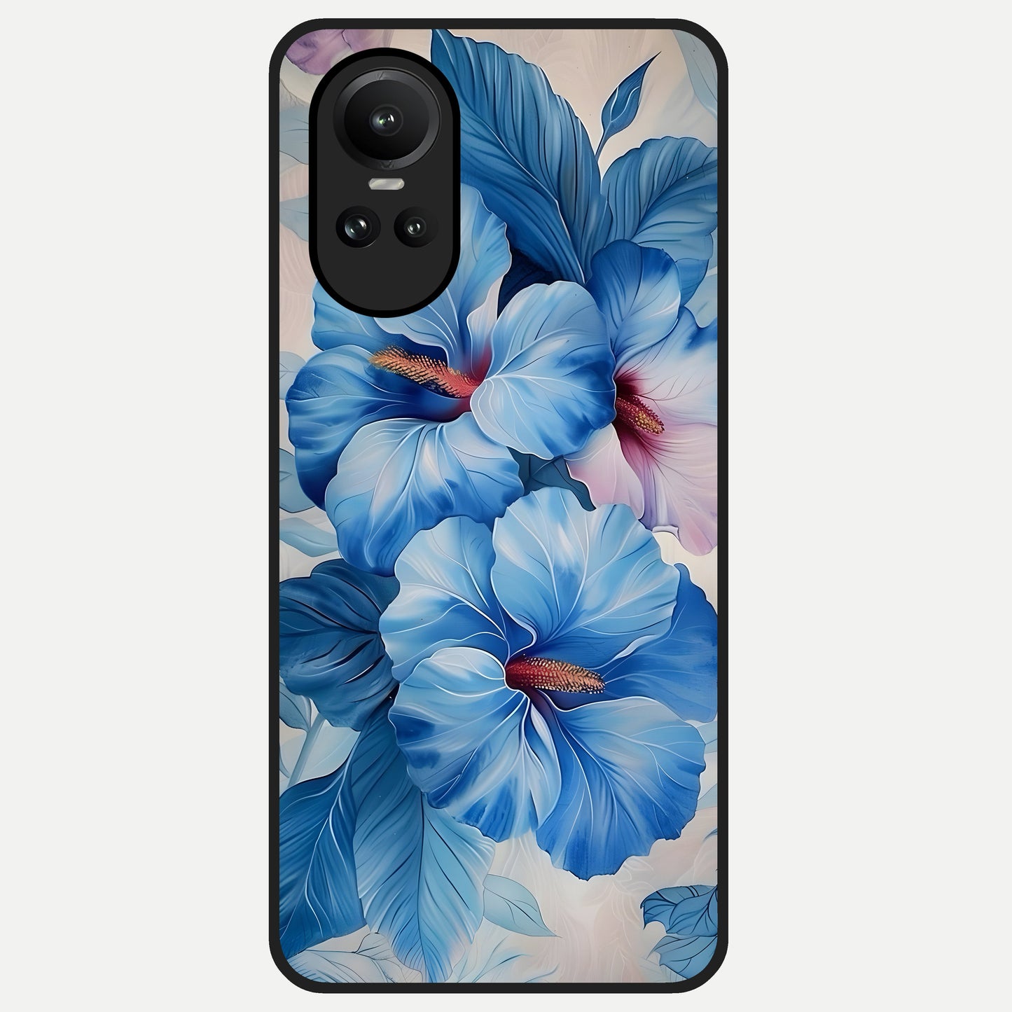  Ocean Hibiscus Grace Glass Case For Oppo Reno 10 back cover – full design glossy printed glass finish