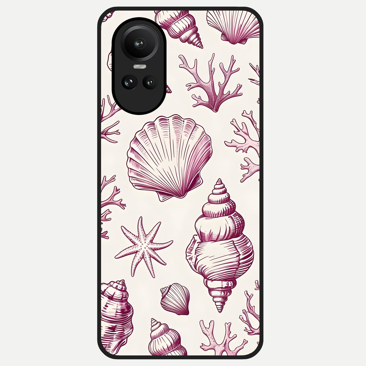  Pink Power Sparks Glass Case For Oppo Reno 10 back cover – full design glossy printed glass finish