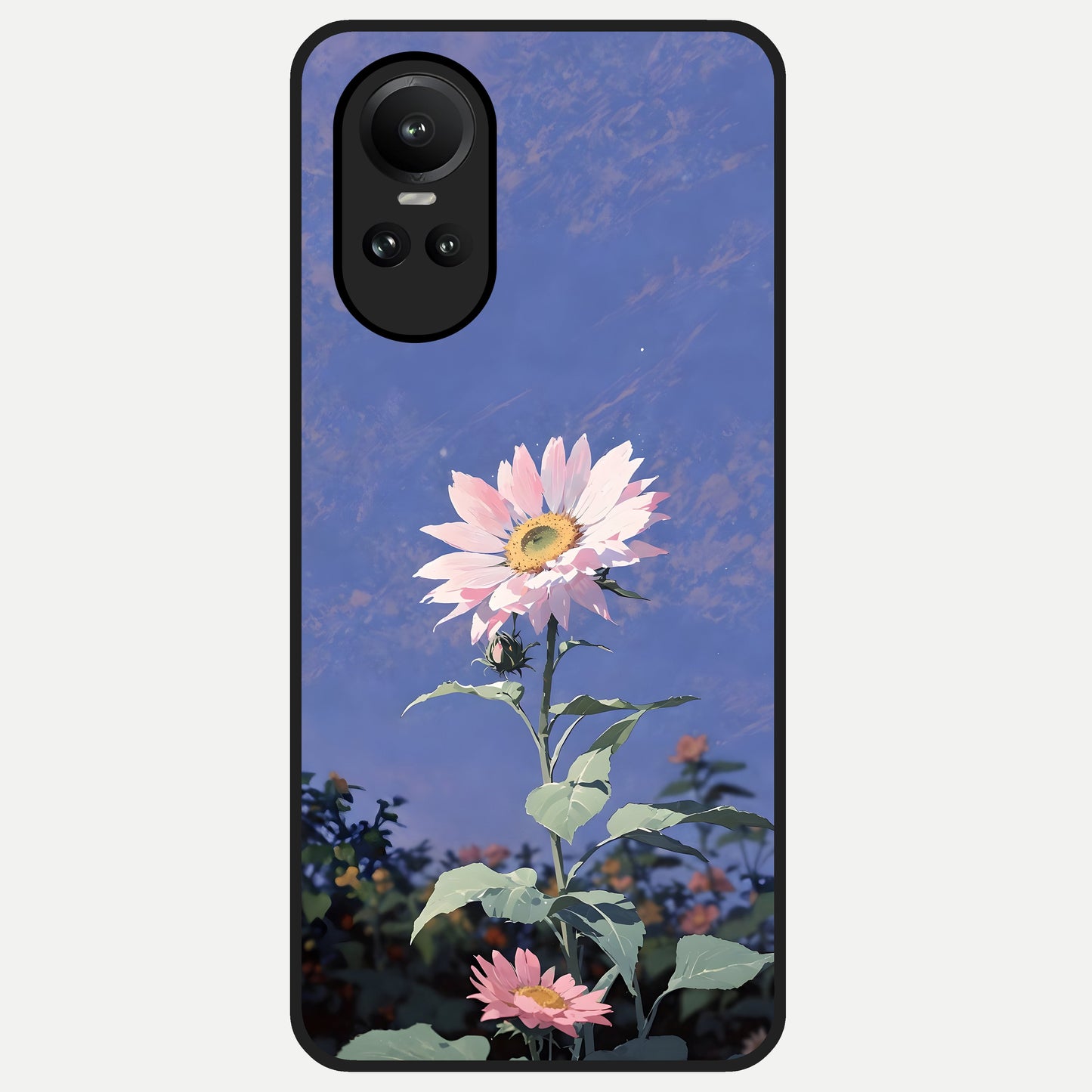  Pink Shells Outline Glass Case For Oppo Reno 10 back cover – full design glossy printed glass finish