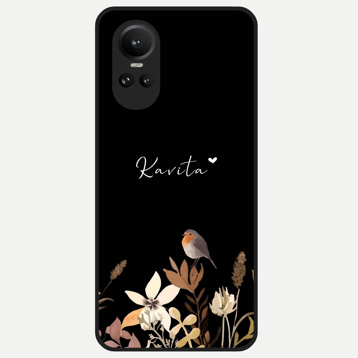  Quiet Garden Tune Custom Name Glass Case For Oppo Reno 10 back cover – full design glossy printed glass finish