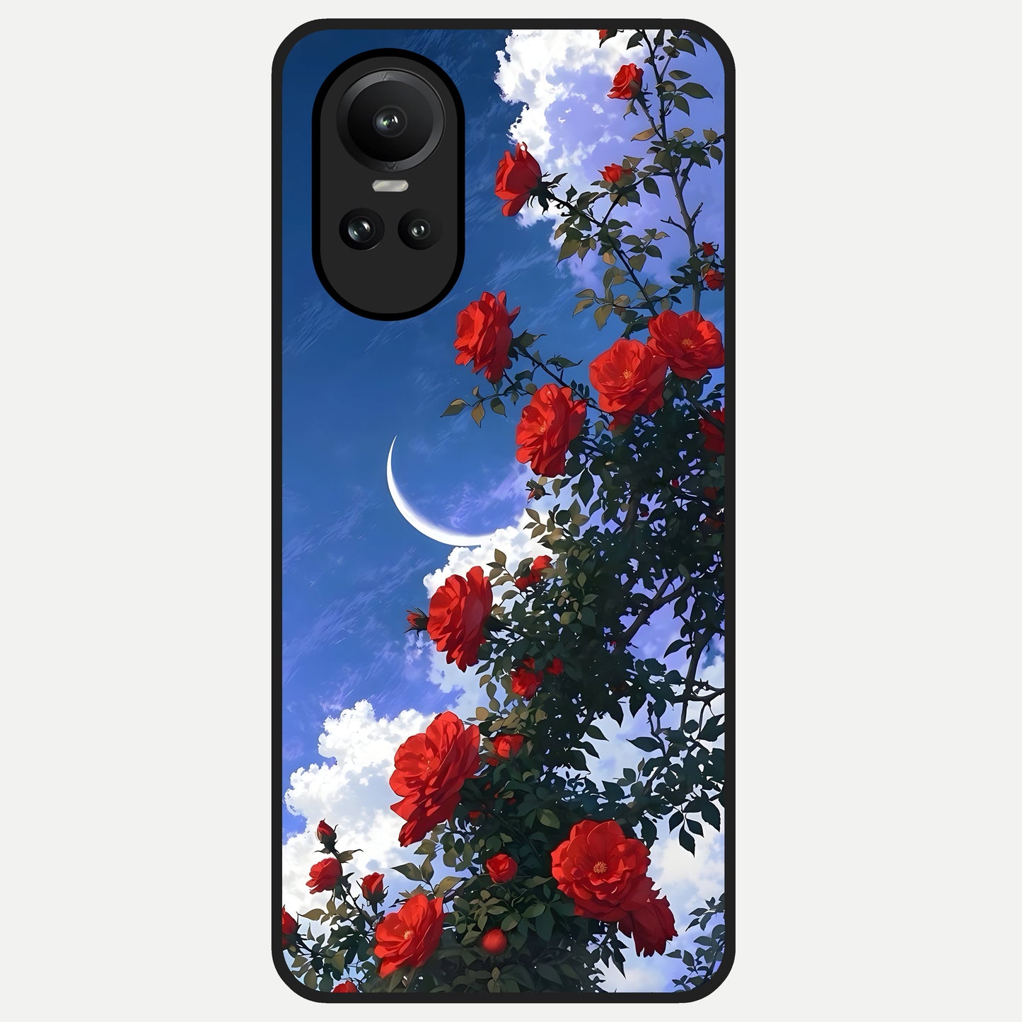  Rose Drift Flowers Glass Case For Oppo Reno 10 back cover – full design glossy printed glass finish