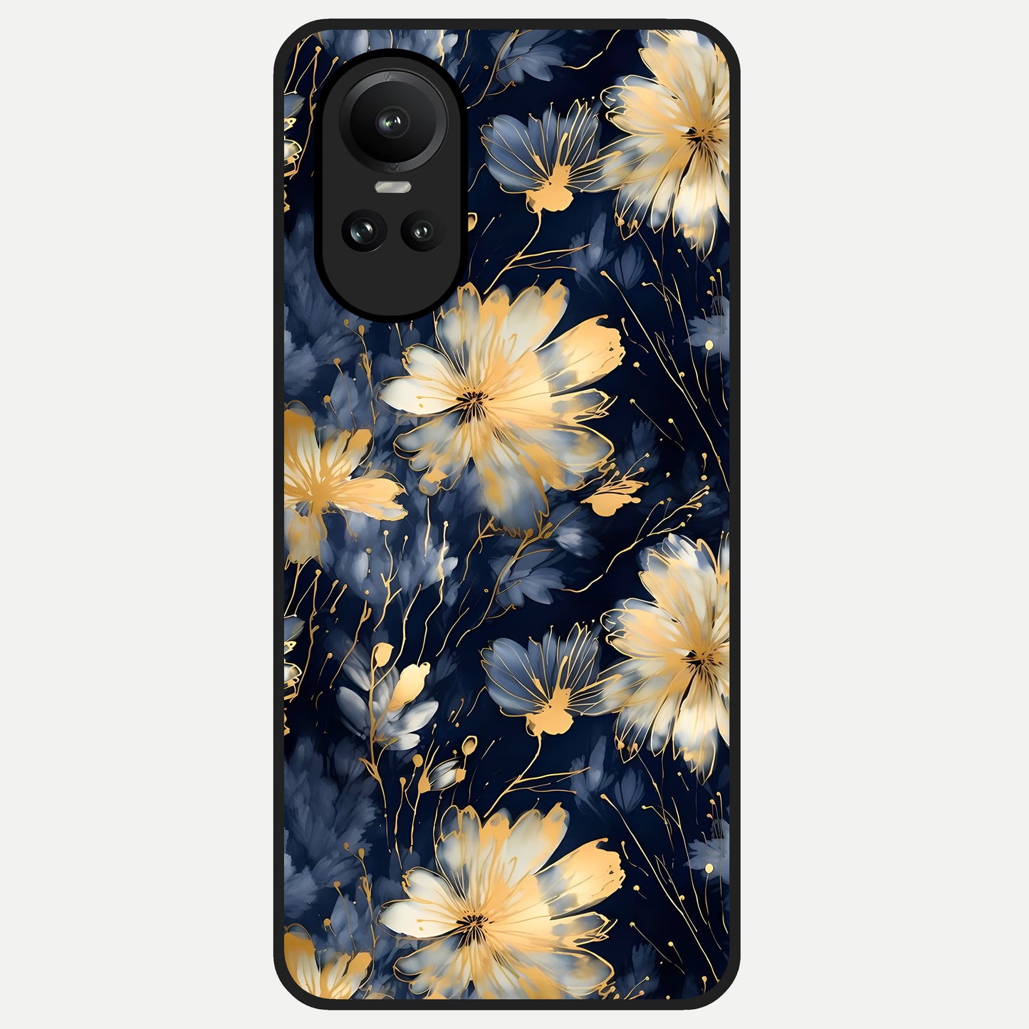  Royal Petal Dream Glass Case For Oppo Reno 10 back cover – full design glossy printed glass finish